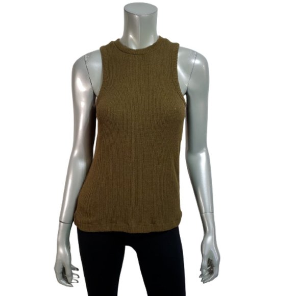 Madewell Tops - Madewell Boucle Knit Tank Top Size S Ribbed‎ Stretch Crew Neck Pullover Green